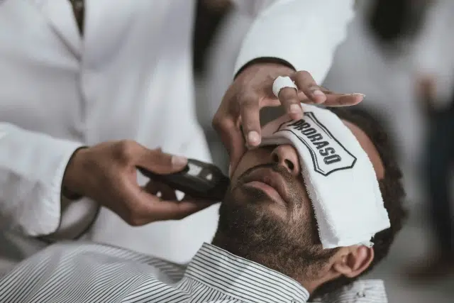 Traditional hot towel shave